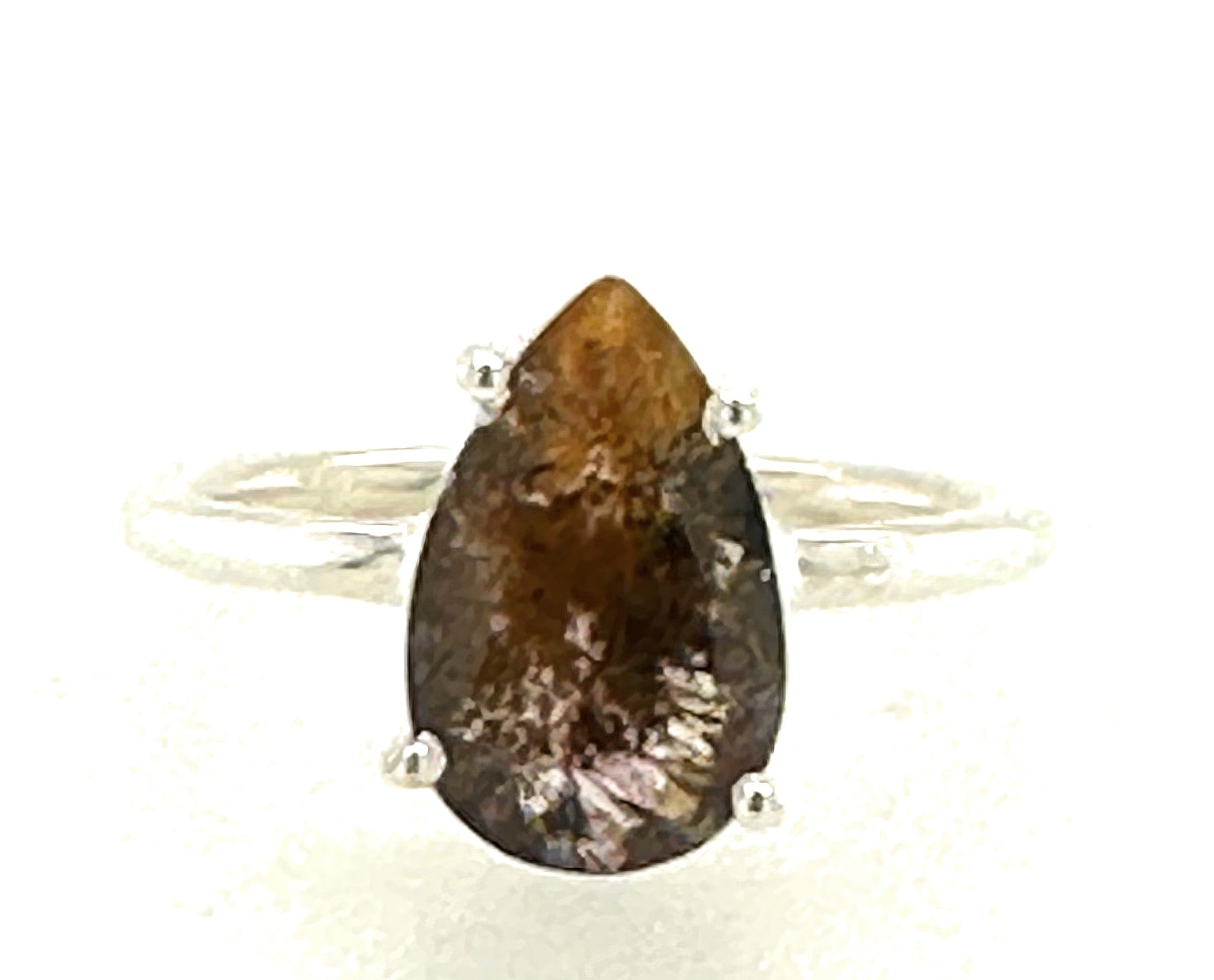 Natural Cacoxenite 925 Sterling Silver Engagement Ring Size 7 - Natural Rocks by Kala