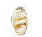 Genuine Golden Rutilated Quartz 925 Solid Sterling Silver Unisex Ring Size 8.75 - Natural Rocks by Kala