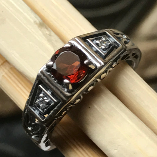 Natural Pyrope Garnet 925 Sterling Silver Engagement Ring Size 6, 8 - Natural Rocks by Kala