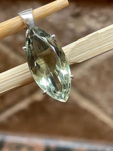 Natural Green Amethyst 925 Solid Sterling Silver Pendant 30mm