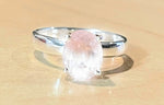 Natural Pink Morganite 925 Sterling Silver Engagement Ring Size 6.25 - Natural Rocks by Kala