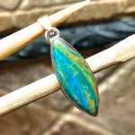 Natural Stunning Picture Blue Peruvian Opal 925 Sterling Silver Pendant 35mm - Natural Rocks by Kala