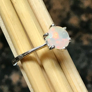 Genuine Ethiopian Opal 925 Solid Sterling Silver Engagement Ring Size 6, 7, 8, 9 - Natural Rocks by Kala