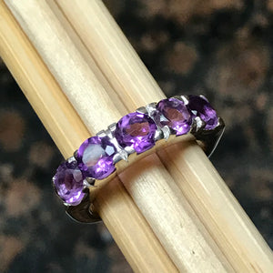 Natural 4ct Purple Amethyst 925 Solid Sterling Silver Ring Size 6, 7, 8, 9 - Natural Rocks by Kala