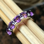 Natural 4ct Purple Amethyst 925 Solid Sterling Silver Ring Size 6, 7, 8, 9 - Natural Rocks by Kala
