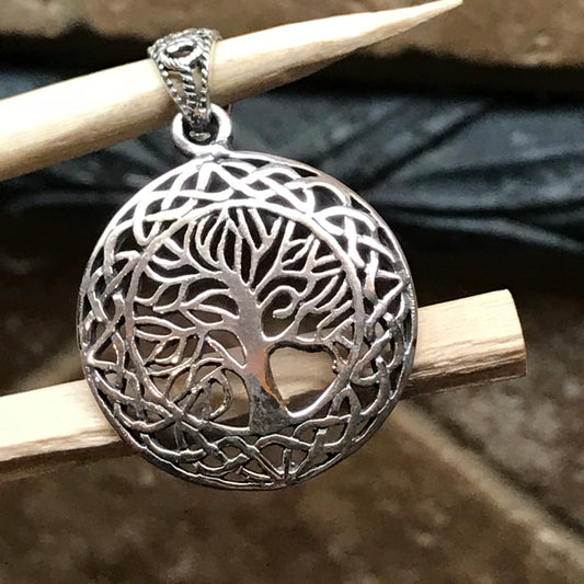 Tree of Life 925 Solid Sterling Silver Pendant 34mm - Natural Rocks by Kala