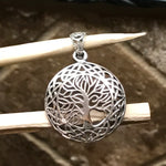 Tree of Life 925 Solid Sterling Silver Pendant 34mm - Natural Rocks by Kala