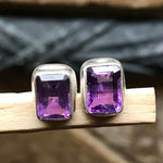 Natural 2ct Purple Amethyst 925 Solid Sterling Silver Earrings 7mm - Natural Rocks by Kala