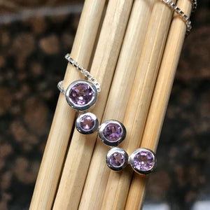 Natural 2.5ct Purple Amethyst 925 Solid Sterling Silver Pendant Necklace 16" - Natural Rocks by Kala