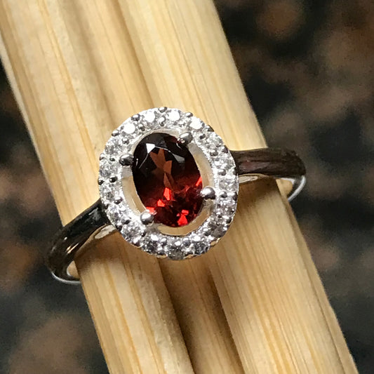 Natural 1ct Pyrope Garnet 925 Solid Sterling Silver Engagement Ring Size 6, 7, 8, 9 - Natural Rocks by Kala