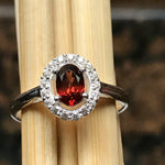 Natural 1ct Pyrope Garnet 925 Solid Sterling Silver Engagement Ring Size 6, 7, 8, 9 - Natural Rocks by Kala
