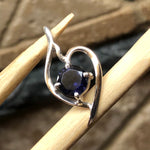 Natural 1ct Iolite 925 Solid Sterling Silver Heart Pendant 22mm - Natural Rocks by Kala