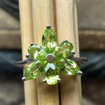 Natural 2.5ct Green Peridot 925 Solid Sterling Silver Ring Size 6, 7, 8, 9 - Natural Rocks by Kala