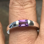 Natural Purple Amethyst 925 Solid Sterling Silver Engagement Ring Size 6, 7, 8, 9, 10 - Natural Rocks by Kala