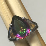 Beautiful 2.5ct Mystic Topaz 925 Solid Sterling Silver Ring Size 5, 6, 7, 8, 9 - Natural Rocks by Kala