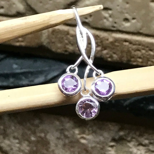 Natural 1.5ct Amethyst 925 Solid Sterling Silver Pendant 30mm - Natural Rocks by Kala