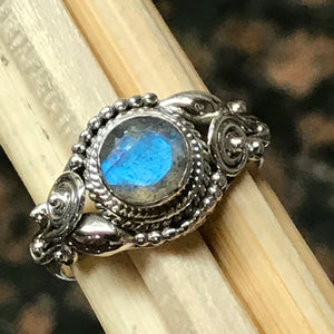 Natural Blue Labradorite 925 Solid Sterling Silver Engagement Ring Size 6, 8.25, 9 - Natural Rocks by Kala