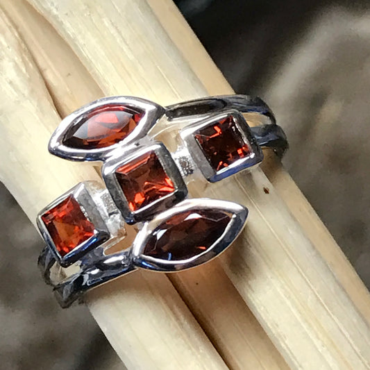 Natural 2ct Pyrope Garnet 925 Solid Sterling Silver Ring Size 6, 7, 8, 9 - Natural Rocks by Kala