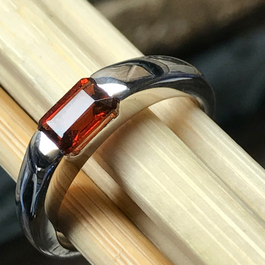 Natural Garnet 925 Solid Sterling Silver Engagement Ring Size 6, 7, 8, 9 - Natural Rocks by Kala
