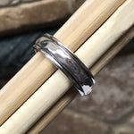 Textured, Hammered spinner wide band 925 Solid Sterling Silver Men's Engagement Ring Size 6, 7, 8 - Natural Rocks by Kala