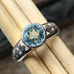 Genuine 1ct Blue Topaz 925 Solid Sterling Silver Engagement Ring Size 6, 7, 8, 9 - Natural Rocks by Kala