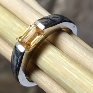 Natural 1ct Golden Citrine 925 Sterling Silver Engagement Ring Size 6, 7, 8 - Natural Rocks by Kala