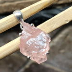 Natural Pink Morganite 925 Solid Sterling Silver Pendant 30mm - Natural Rocks by Kala