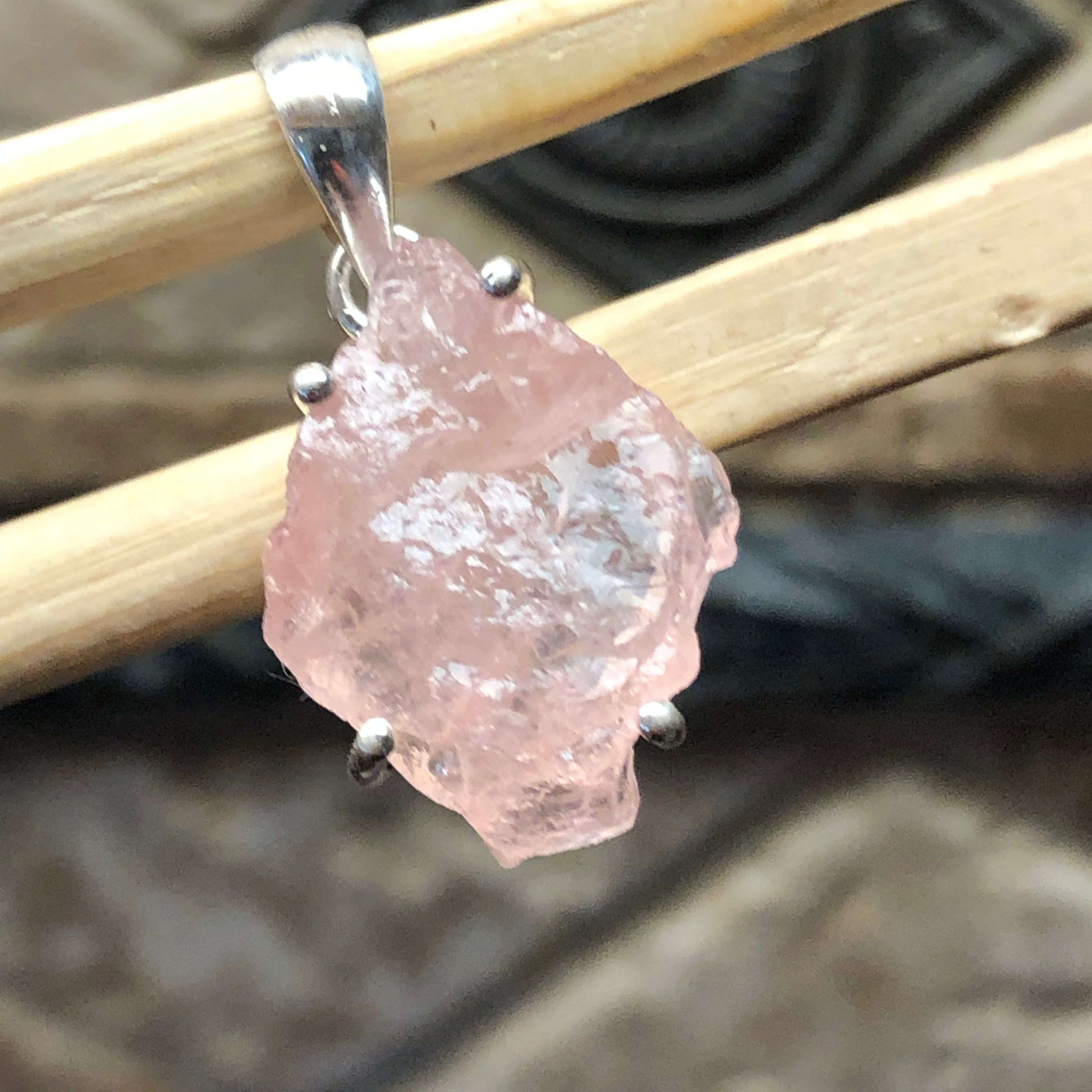 Natural Pink Morganite Pendant 30mm - Natural Rocks by Kala