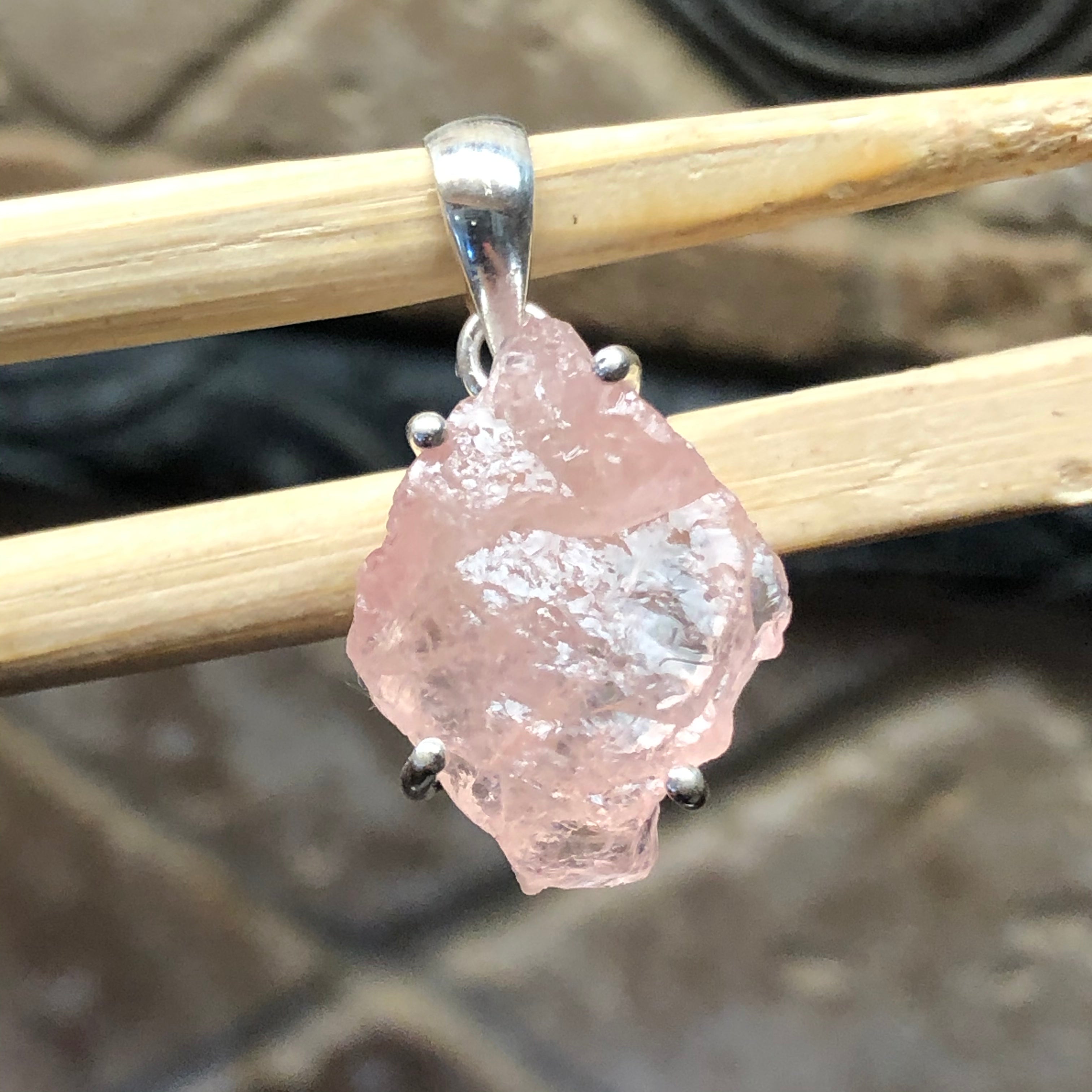 Natural Pink Morganite Pendant 30mm - Natural Rocks by Kala