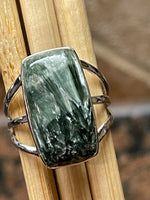 Natural Russian Seraphinite 925 Solid Sterling Silver Ring Size 9 - Natural Rocks by Kala