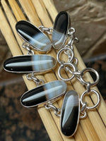 Natural Botswana Agate 925 Solid Sterling Silver Bracelets 7 " - Natural Rocks by Kala