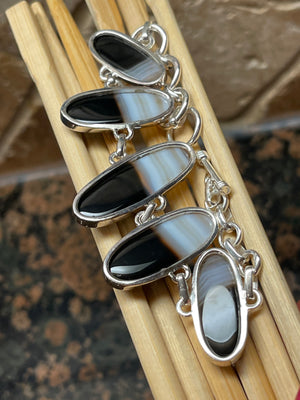 Natural Botswana Agate 925 Solid Sterling Silver Bracelets 7 " - Natural Rocks by Kala