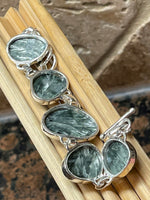 Natural Green Seraphinite 925 Solid Sterling Silver Bracelets 7" - Natural Rocks by Kala