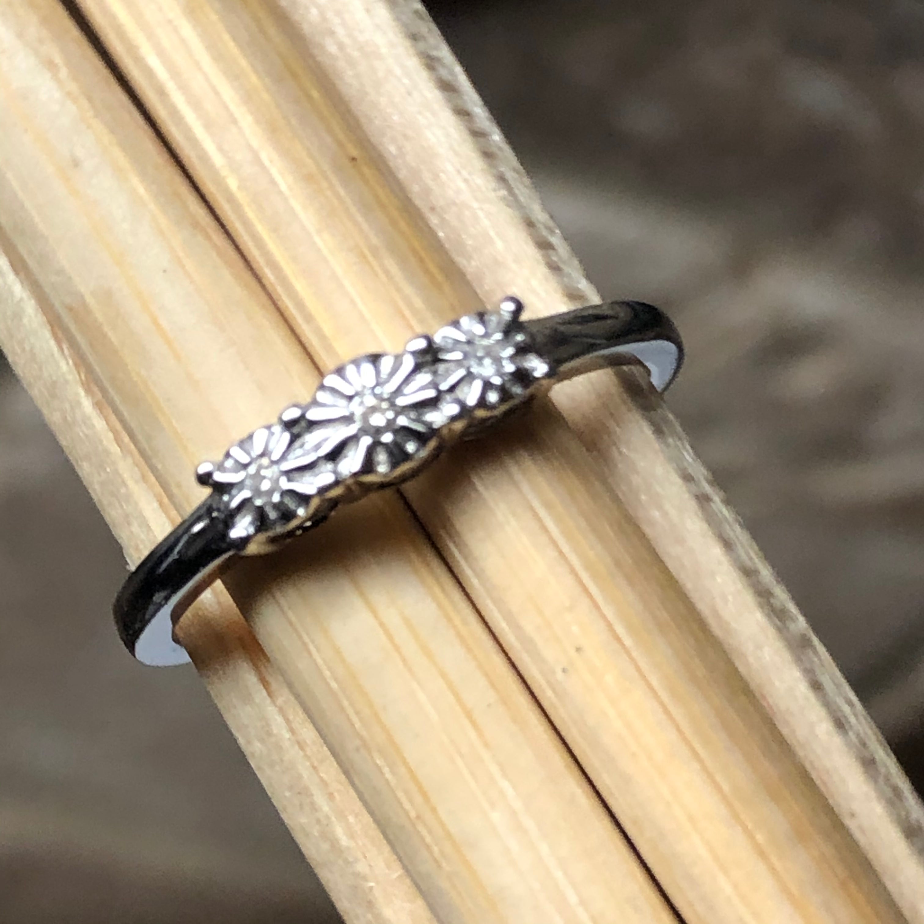 Natural White Diamond 9k White Gold Engagement Ring Size 6, 7.25 - Natural Rocks by Kala