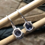 Natural 2.5ct Iolite 925 Solid Sterling Silver Earrings 25mm - Natural Rocks by Kala