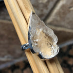 Natural Lemurian Crystal Quartz 925 Solid Sterling Silver Ring Size 6.75 - Natural Rocks by Kala