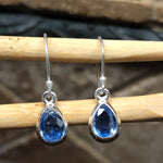 Natural Blue Kyanite 925 Solid Sterling Silver Earrings 25mm - Natural Rocks by Kala