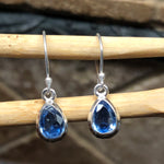 Natural Blue Kyanite 925 Solid Sterling Silver Earrings 25mm - Natural Rocks by Kala