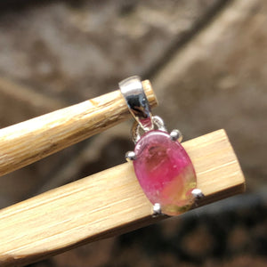 Natural Watermelon Tourmaline 925 Solid Sterling Silver Pendant 15mm - Natural Rocks by Kala