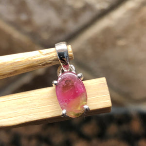 Natural Watermelon Tourmaline 925 Solid Sterling Silver Pendant 15mm - Natural Rocks by Kala