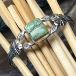 Genuine Serpentine Opalite 925 Solid Sterling Silver Cuff Bracelets - Natural Rocks by Kala