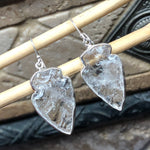Natural Lemurian Crystal Quartz 925 Solid Sterling Silver Earrings 45mm - Natural Rocks by Kala