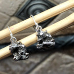 Natural Meteorite Campo Del Cielo 925 Solid Sterling Silver Earrings 25mm - Natural Rocks by Kala