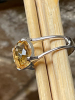 Natural 2.5ct Golden Citrine 925 Solid Sterling Silver Ring Size 6, 7, 8, 9 - Natural Rocks by Kala