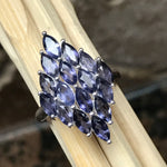 Natural 10ct Iolite 925 Solid Sterling Silver Ring Size 6, 7, 8, 9 - Natural Rocks by Kala