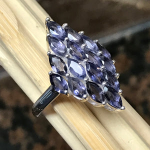 Natural 10ct Iolite 925 Solid Sterling Silver Ring Size 6, 7, 8, 9 - Natural Rocks by Kala