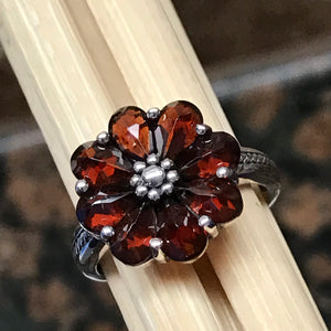 Natural 6ct Pyrope Garnet 925 Solid Sterling Silver Ring Size 6, 7, 8 - Natural Rocks by Kala