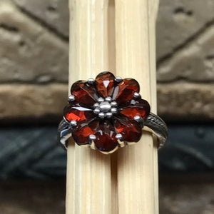 Natural 6ct Pyrope Garnet 925 Solid Sterling Silver Ring Size 6, 7, 8 - Natural Rocks by Kala