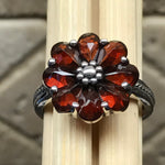 Natural 6ct Pyrope Garnet 925 Solid Sterling Silver Ring Size 6, 7, 8 - Natural Rocks by Kala