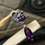 Natural 1.5ct Purple Amethyst 925 Solid Sterling Silver Pendant 26mm - Natural Rocks by Kala